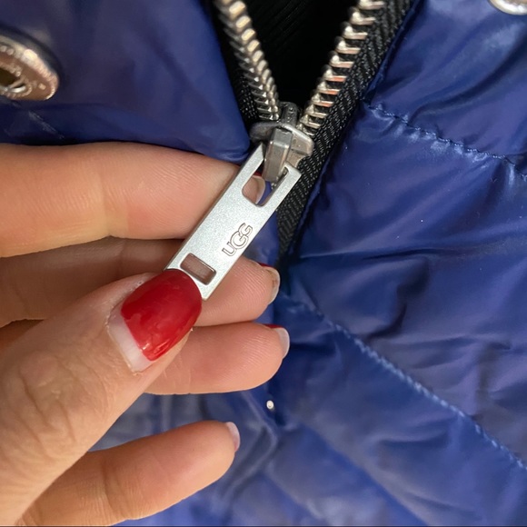 UGG | Valerie Belted Down Coat Nocturn Blue L NWT - Picture 5 of 16